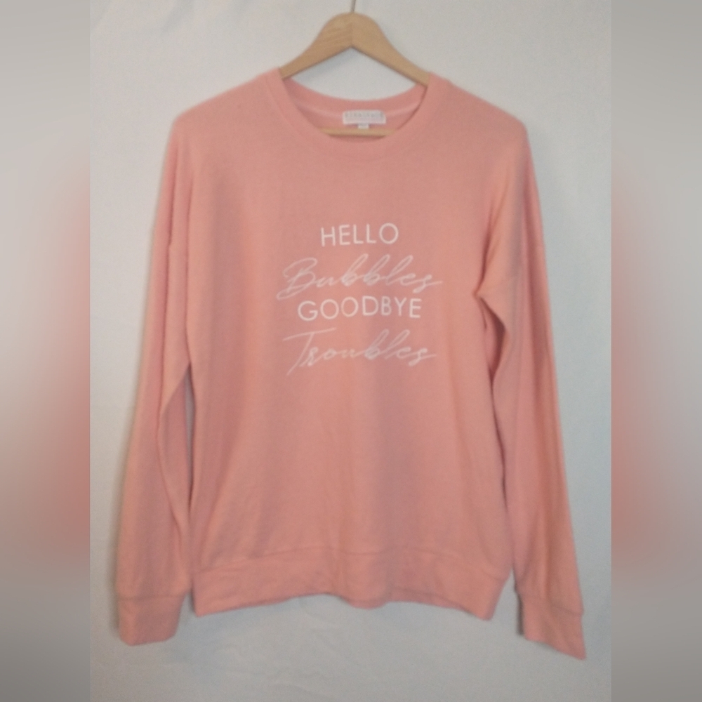 PJ Salvage Soft Acozy Pink Women's Sweater Sleep Sweatshirt S